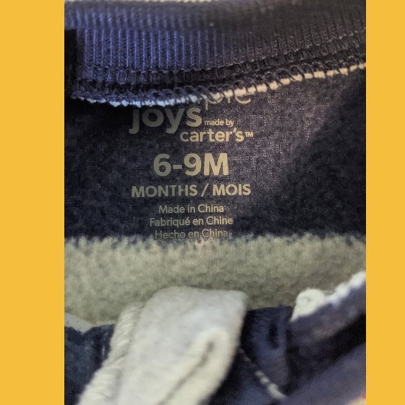2 Carter's Long Sleeve Fleece Pajamas 6-9 mo - Picture 6 of 6